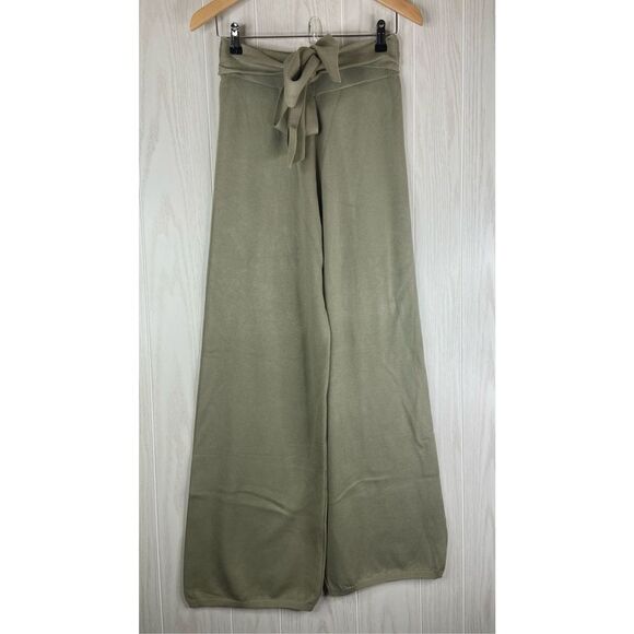FORE Women's Green Belted No Pocket High Waist Wide Leg Sweater Pants Size L - Picture 1 of 5